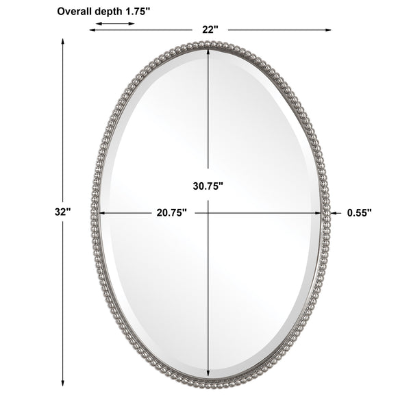 Uttermost Sherise Brushed Nickel Oval Mirror