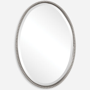 Uttermost Sherise Brushed Nickel Oval Mirror