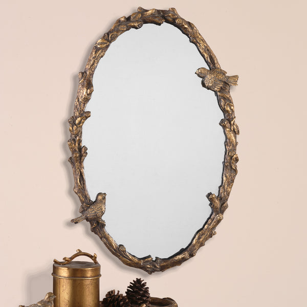 Uttermost Paza Oval Vine Gold Mirror