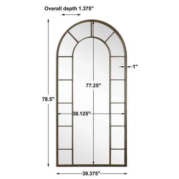 Uttermost Dillingham Black Arch Mirror 