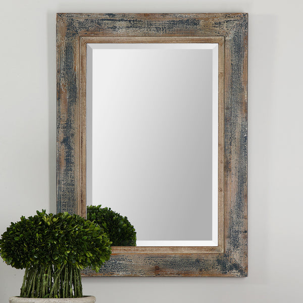 Uttermost Bozeman Distressed Blue Mirror