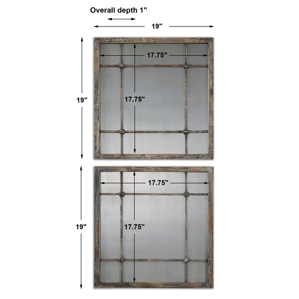 Uttermost Saragano Square Mirrors Set/2