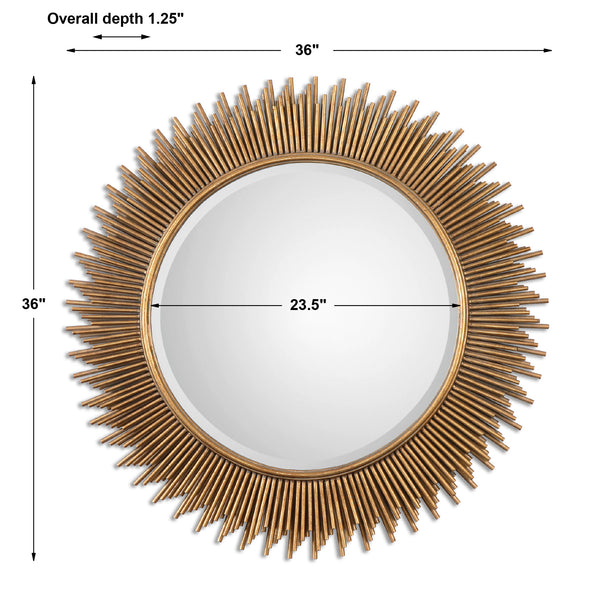 Uttermost Marlo Round Gold Mirror