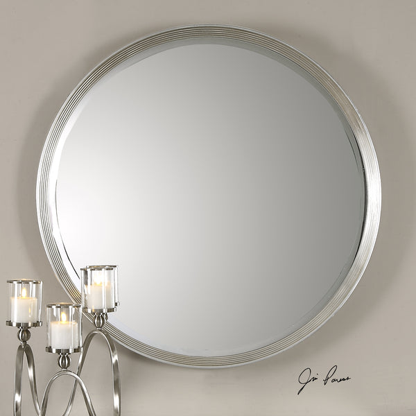 Uttermost Serenza Round Silver Mirror