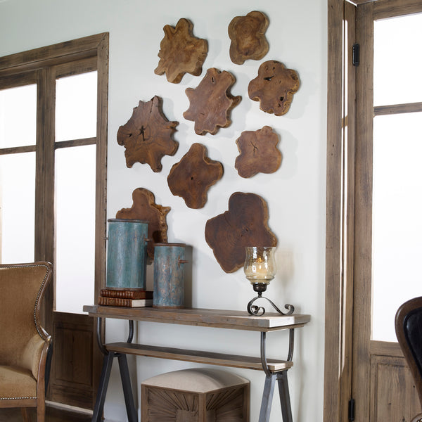 Uttermost Kalani Teak Wall Art Set/3