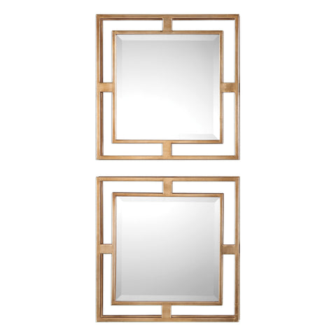 Uttermost Allick Gold Square Mirrors S/2