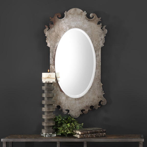 Uttermost Vitravo Oxidized Silver Oval Mirror