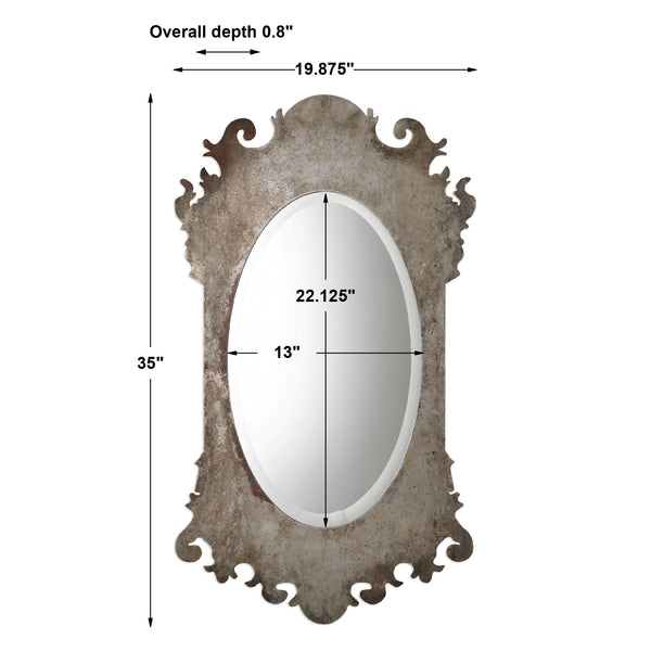 Uttermost Vitravo Oxidized Silver Oval Mirror