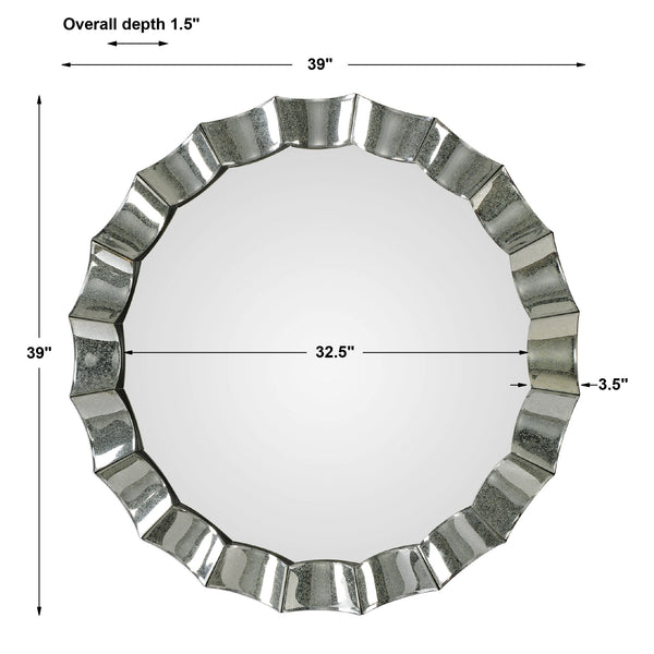 Uttermost Sabino Scalloped Round Mirror