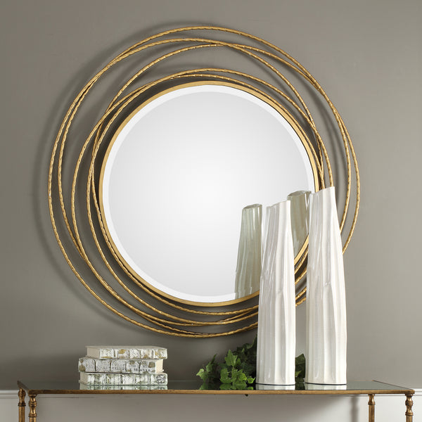 Uttermost Whirlwind Gold Round Mirror