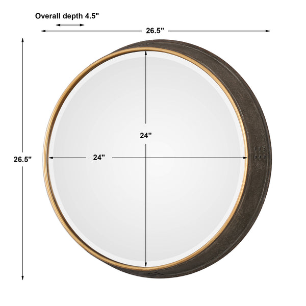 Uttermost Sturdivant Antiqued Gold Round Mirror