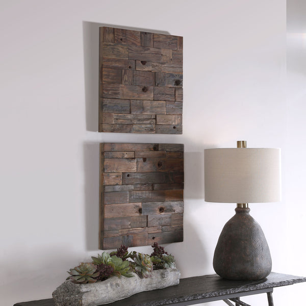 Uttermost Astern Wood Wall Decor, S/2