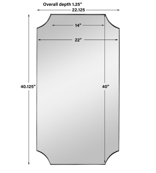 Uttermost Lennox Nickel Scalloped Corner Mirror