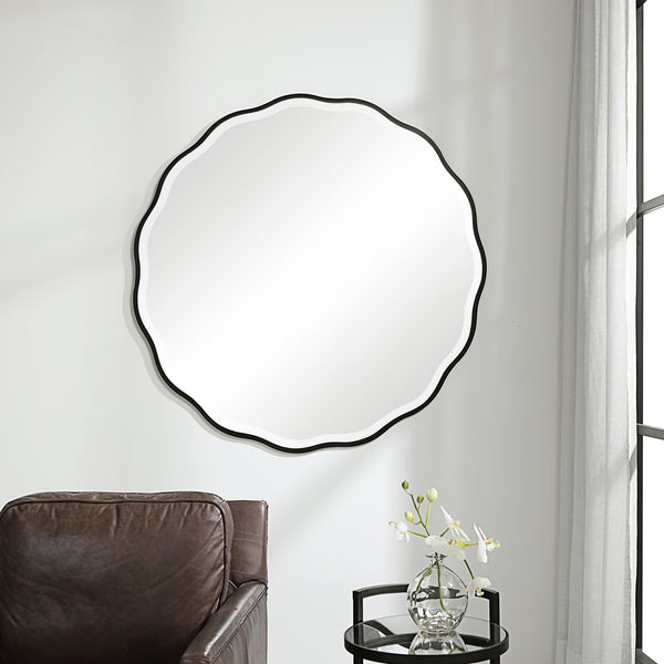 Uttermost Aneta Black Round Mirror