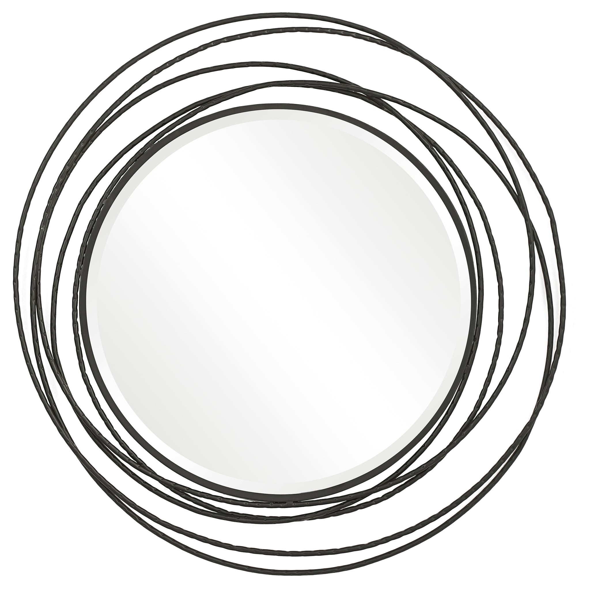 Uttermost Whirlwind Black Round Mirror