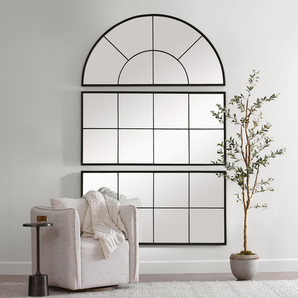 Uttermost Rousseau Iron Window Arch Mirror