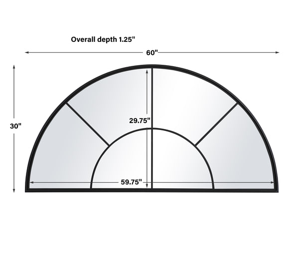 Uttermost Rousseau Iron Window Arch Mirror