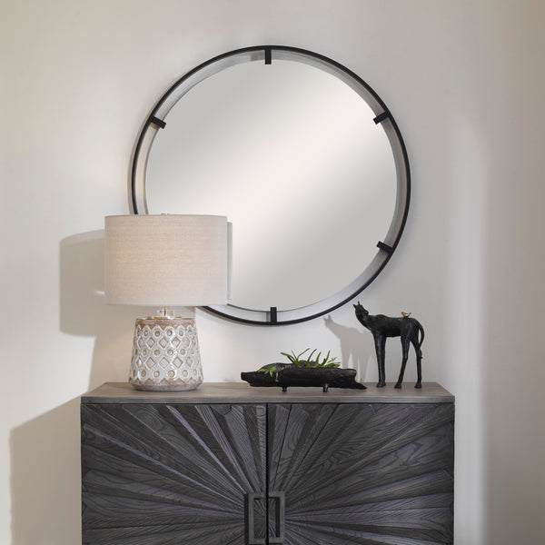 Uttermost Cashel Round Iron Mirror