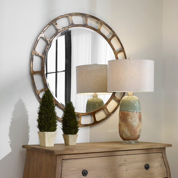 Uttermost Darby Distressed Round Mirror