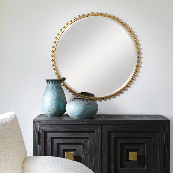 Uttermost Taza Gold Round Mirror