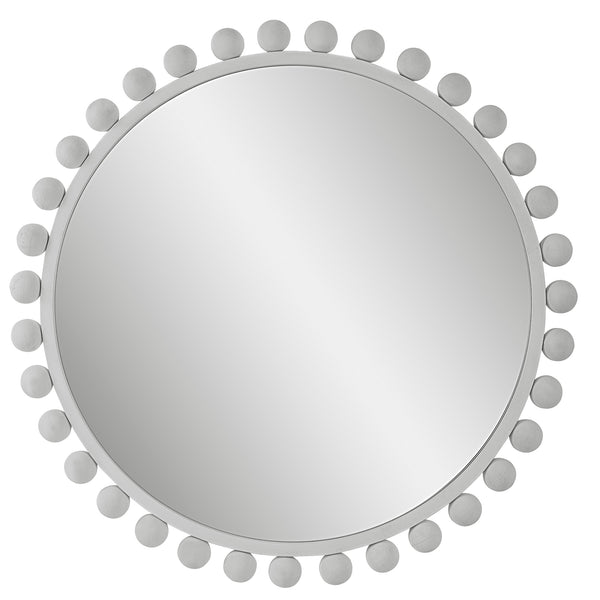 Uttermost Cyra White Round Mirror