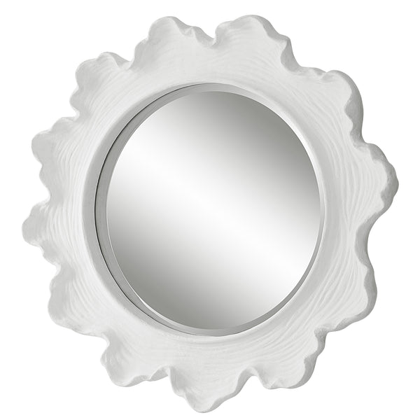 Uttermost Sea Coral White Round Mirror