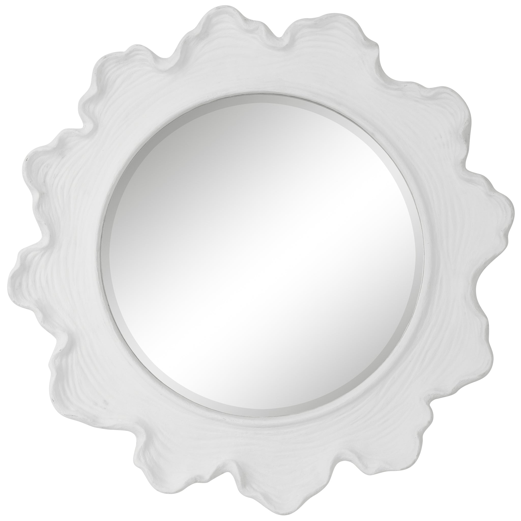 Uttermost Sea Coral White Round Mirror