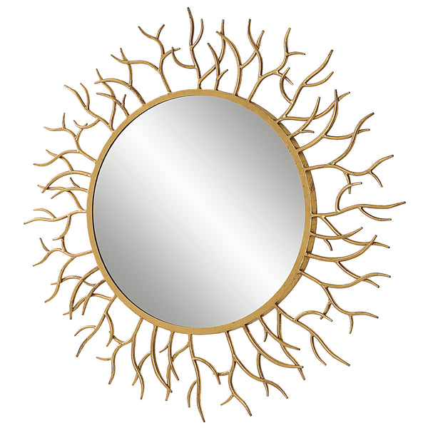 Uttermost Into The Woods Gold Round Mirror