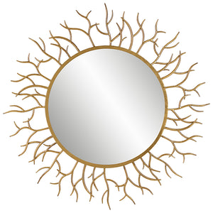 Uttermost Into The Woods Gold Round Mirror