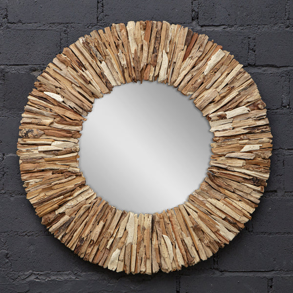 Uttermost Teak Branch Natural Round Mirror