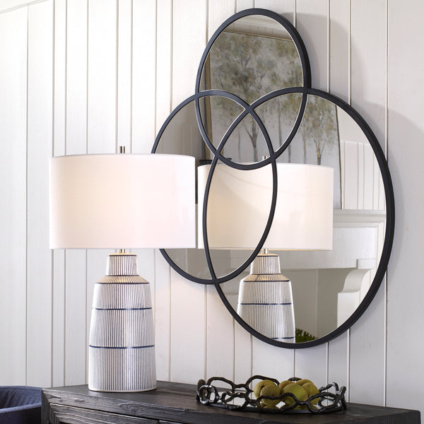 Uttermost Droplet Black Circle Mirror