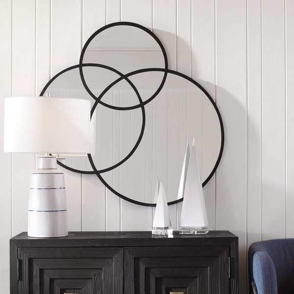 Uttermost Droplet Black Circle Mirror