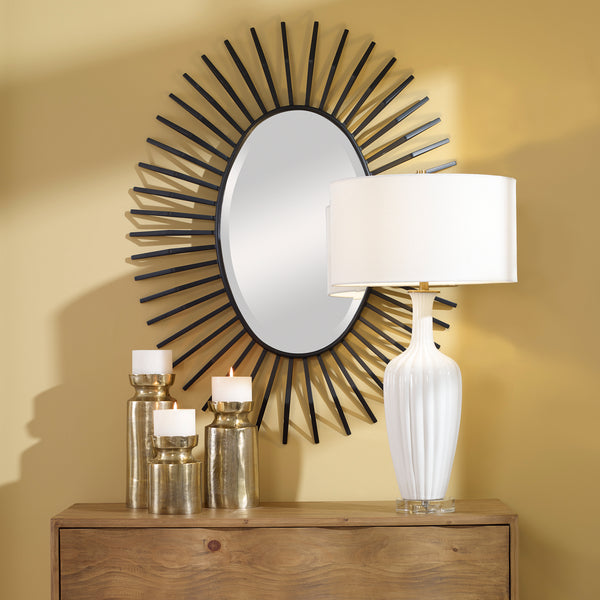 Uttermost Starstruck Black Oval Mirror