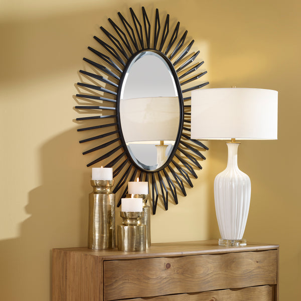 Uttermost Starstruck Black Oval Mirror