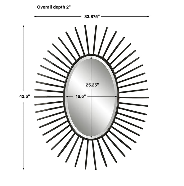 Uttermost Starstruck Black Oval Mirror