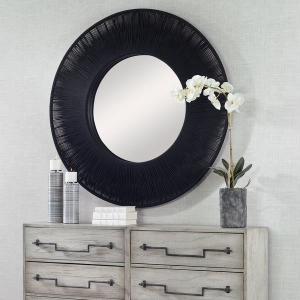 Uttermost Sailor's Knot Black Round Mirror