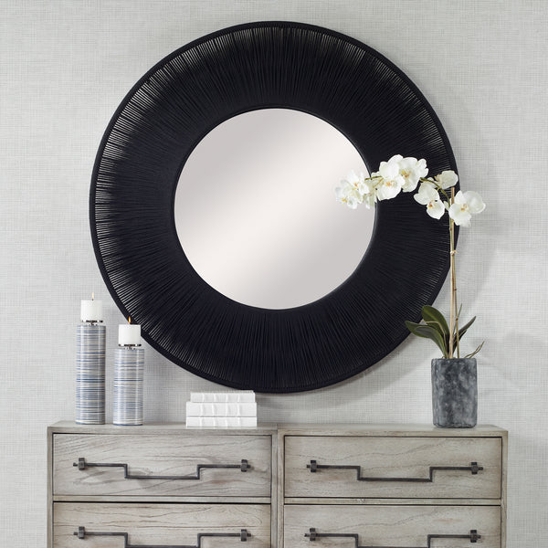 Uttermost Sailor's Knot Black Round Mirror