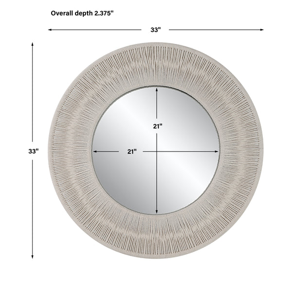 Uttermost Sailor's Knot White Small Round Mirror