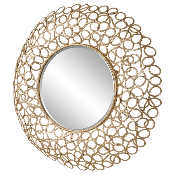 Uttermost Swirl Round Gold Mirror