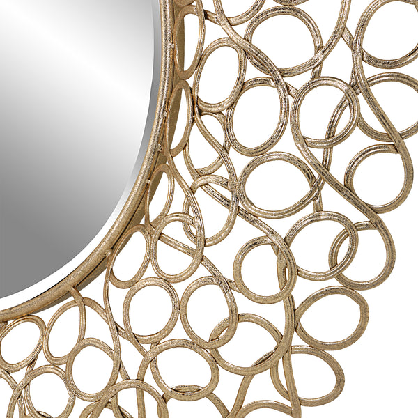 Uttermost Swirl Round Gold Mirror