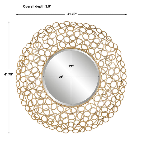 Uttermost Swirl Round Gold Mirror