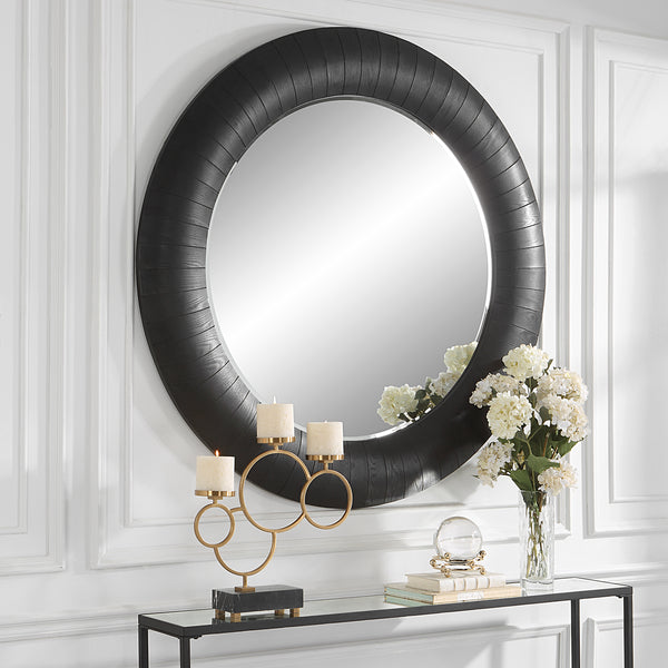 Uttermost Stockade Dark Round Mirror