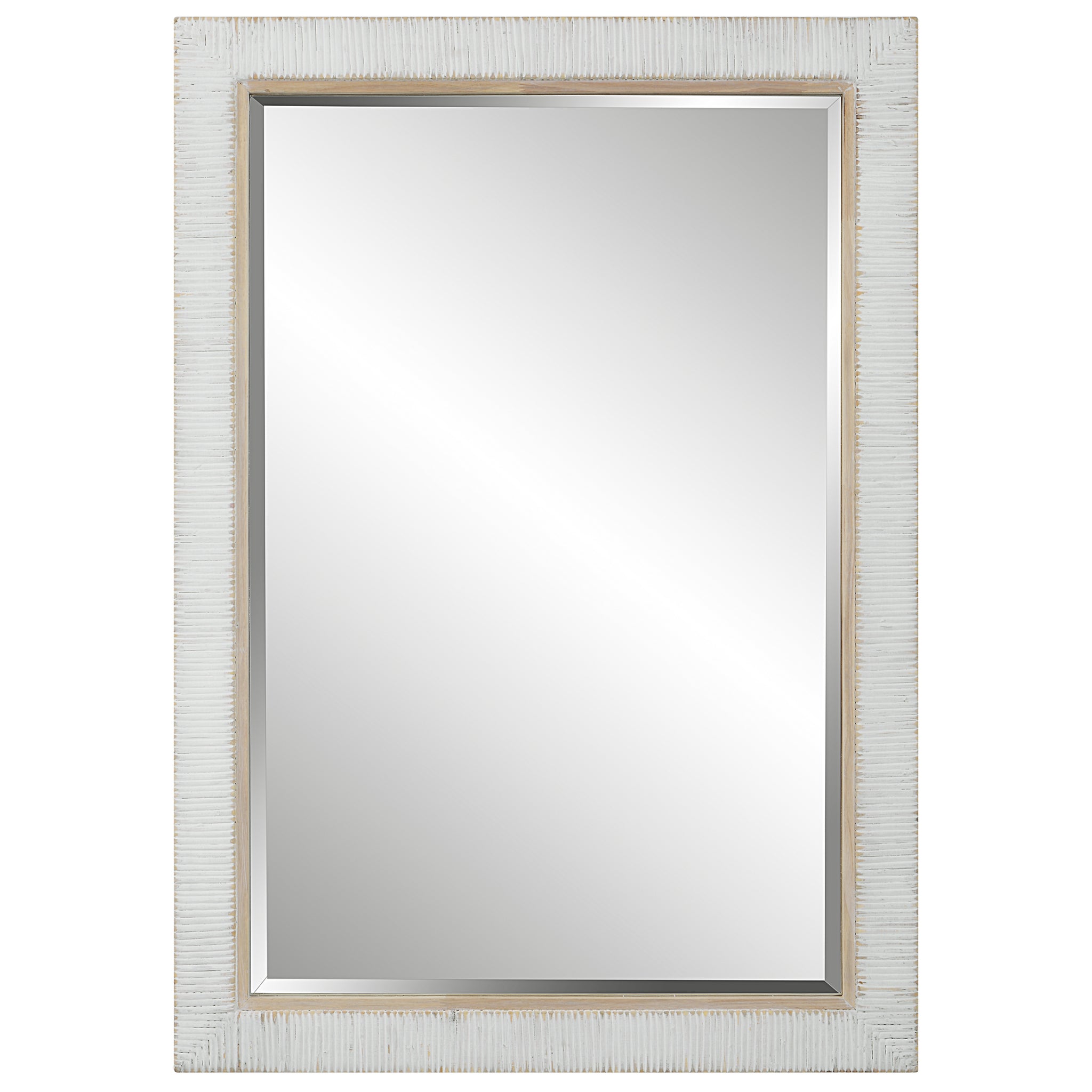 Uttermost Cape Whitewashed Rattan Mirror