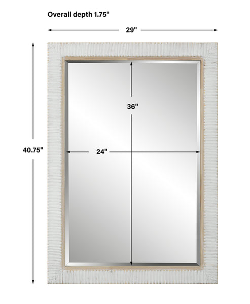 Uttermost Cape Whitewashed Rattan Mirror