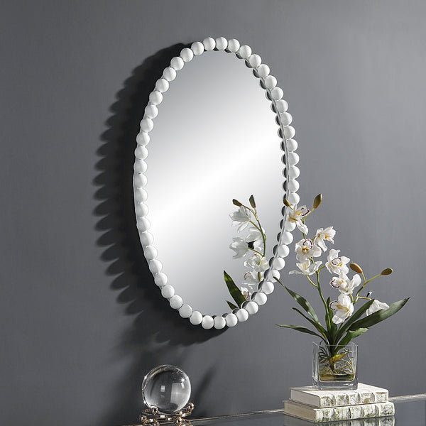 Uttermost Serna White Oval Mirror