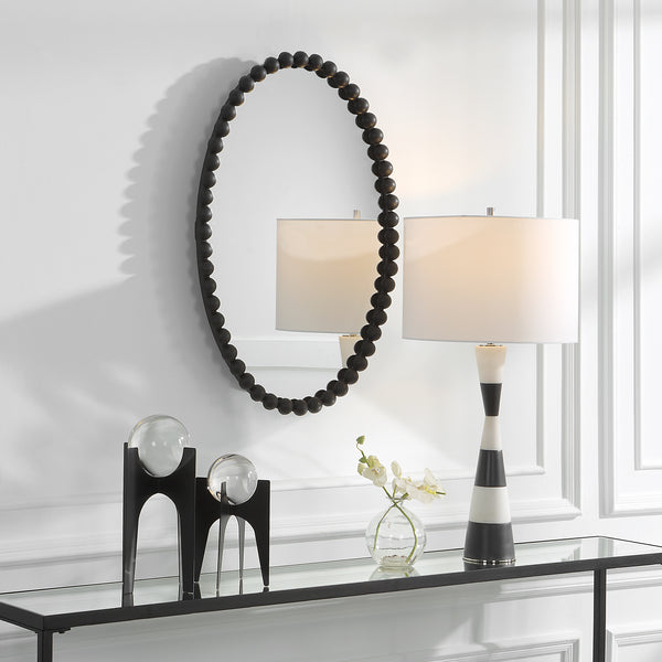 Uttermost Serna Black Oval Mirror