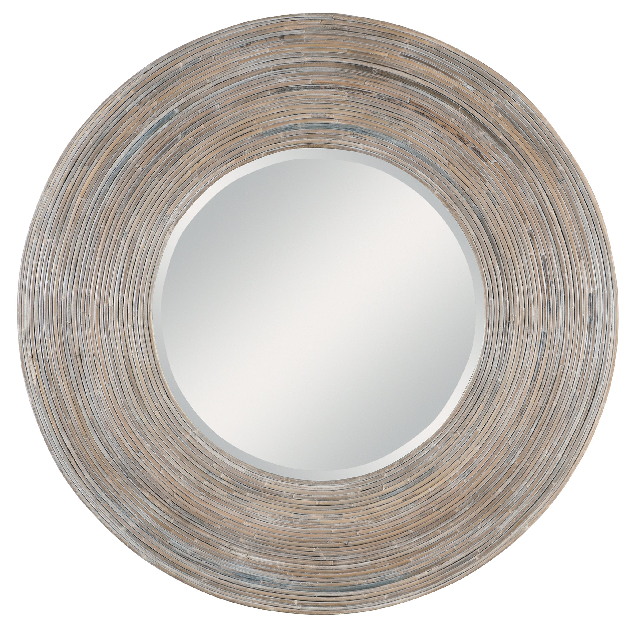 Uttermost Vortex White Washed Round Mirror