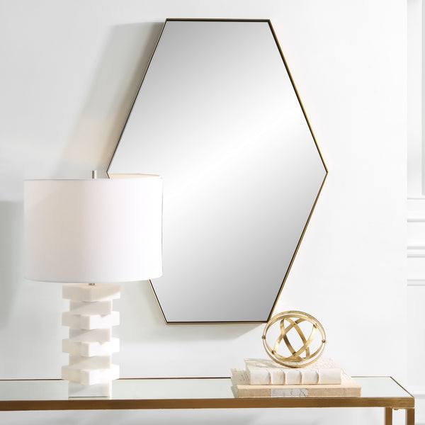 Uttermost Ankara Brass Hexagon Mirror