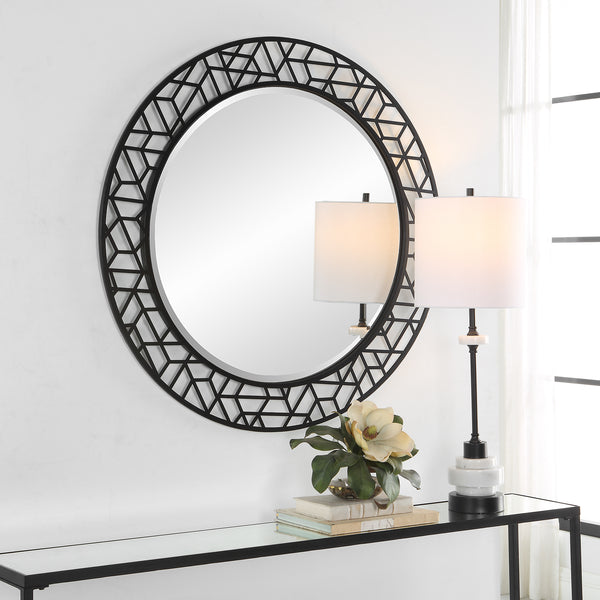 Uttermost Mosaic Metal Round Mirror