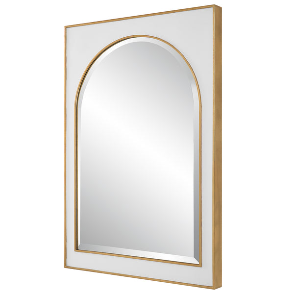 Uttermost Crisanta Gloss White Arch Mirror